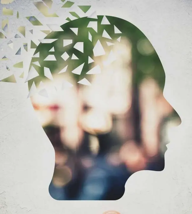 menschlicher kopf silhouette zerfall gedanken psychologie